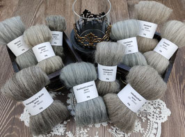 Schnupper-Paket GRAUE WOLLFASERN
