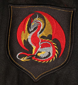 Wappen mit farbigem Drachen