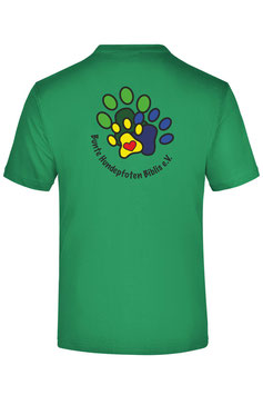 Bunte Hundepfoten T-Shirt Grün