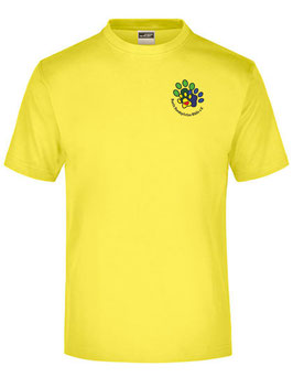 Bunte Hundepfoten T-Shirt Gelb