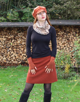 Wollrock Winterrock mit Jerseybund gefüttert terracotta