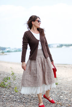 Kurzjacke Strickjacke Merinowolle braun