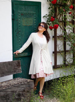 Cardigan Baumwolle creme meliert