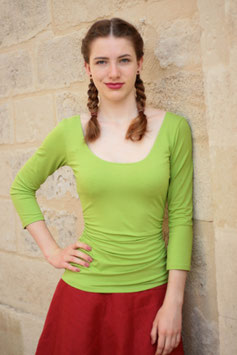 Jerseyshirt Ballettshirt gerafft grün