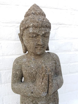 Bouddha debout en prière - en pierre - 80 cm