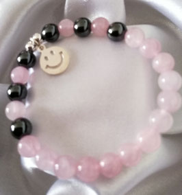 Bracelet Quartz rose, Hématite