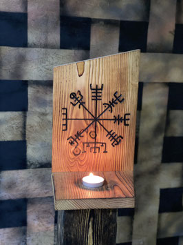 Lichtaufsteller Wikinger-Kompass Lärchenholz