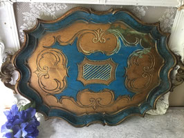 nr:A398 Italiaans dienblad kunststof blauw en goud