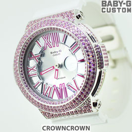 BABY-G  カスタム ピンク石モデル　腕時計 レディース時計 BGA-160 BGA160-7B2 おしゃれ 芸能人 愛用 人気 ブランド カスタムベゼル CROWNCROWN BGA160-008