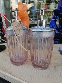 Seifenspender - rosa Glas - VERKAUFT
