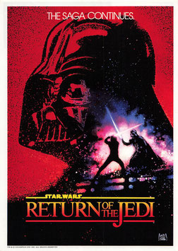 スター・ウォーズ/ジェダイの復讐(有楽座・ニュー東宝シネマ１ほか/ダースベーダー背景赤色/日本語タイトル下なし・チラシ外国映画)
