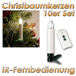 10er LED Christbaumkerzen mit IR-Fernbedienung