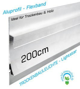 LED Lightstar Aluprofil 200cm / Flexbänder - Stripes / für Trockenbau & Holz geeignet