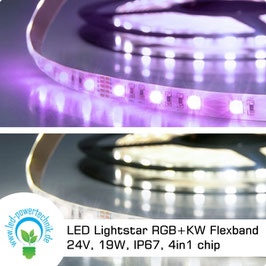 LED Lightstar RGB+KW Flexband 24V, 19W, IP67, 4in1 chip, 5 Meter