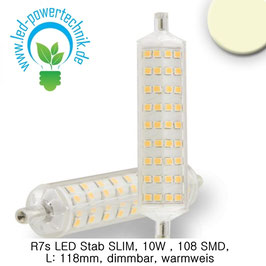 R7s LED Stab SLIM, 10W , 108 SMD, L: 118mm, dimmbar, warmweiss