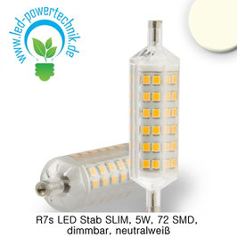 R7s LED Stab SLIM, 5W, 72 SMD, L: 78mm, dimmbar, neutralweiss