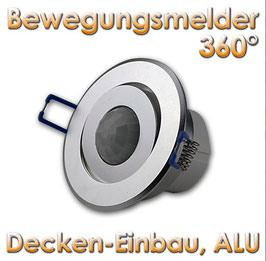 360° Decken-Einbau-Bewegungsmelder silber/Alu