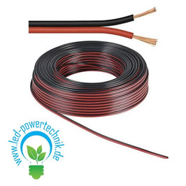 Kabel 2-polig, YZWL 2x0,75mm, schwarz/rot, 1 Rolle = 50m