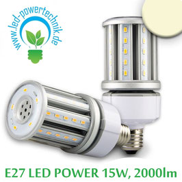 E27 LED POWER-Corn Leuchtmittel 2.000lm, 15 Watt, 360°, IP64. warmweiss