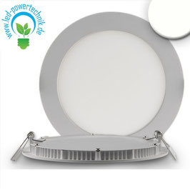 LED Einbau Downlight ultra flach , rund, silber, dimmbar, 9W, neutralweiss