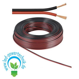 Kabel 2-polig, YZWL 2x0,75mm, schwarz/rot, 1 Rolle = 25m