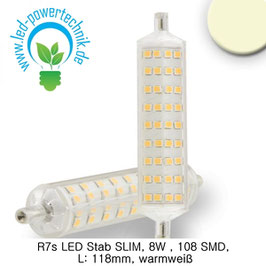 R7s LED Stab SLIM, 8W , 108 SMD, L: 118mm, warmweiss