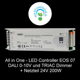 All in One - LED Controller EOS 07 DALI 0-10V und TRIAC Dimmer + Netzteil 24V 200W