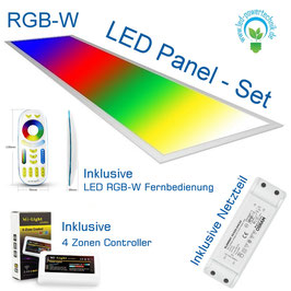 Komplettset inkl. LED RGB-WW Panel V4 - 44 Watt 295*1195mm, Osram Netzteil - DALI dimmbar, Controller - Steuerung mit Fernbedienung und bis zu 4 Zonen