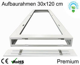 Aufbaurahmen Premium für alle 30x120cm LED Panele aus weiß lackiertem Aluminium