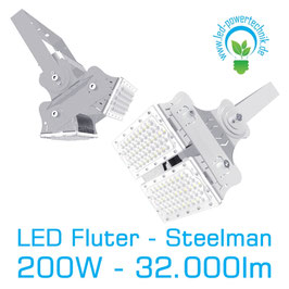 LED Steelman - Fluter 200W | 10°, 30°, 60°, 90°, 120° Abstrahlwinkel | 32.000 lm | 4000K neutralweiss | IP66 | 1-10V dimmbar |