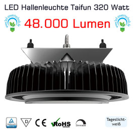 LED Taifun 2.0 - dimmbare Hallenleuchte 320W, 51.200lm, 160lm/W, 120°, tageslichtweiß, IP65, 5 Jahre Garantie,