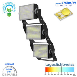 LED Sniper T900 - Fluter 900W | Abstrahlwinkel 30°, 60°, 90° & asymmetrisch | 153.000 lm | 6000K tageslichtweiss | IP66 | 1-10V dimmbar | od. DALI dimmbar