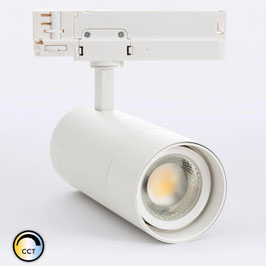 LED-Strahler FocusTrack – 3-Phasen-Schienenstrahler, 30W, CCT, 0-10V dimmbar, Multiwinkel 24°-60°