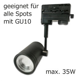 3-PH Schienen-Adapter für GU10-Spots, schwarz