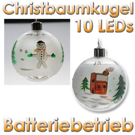 LED Christbaumkugel "Winterzauber" mit 10 LEDs