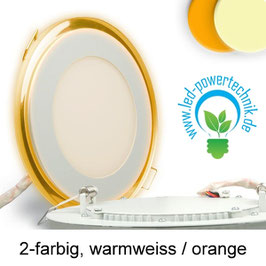 LED Effekt-Glas-Downlight 2-farbig, WARMWEISS / ORANGE , 15W,