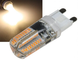 LED Stiftsockel G9, 72 SMD LEDs 3000k, 190lm, 270°, 230V/3W, warmweiß