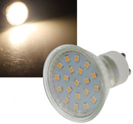 LED Strahler GU10 "X40 SMD" 120°, 3000k, 280lm, 230V/3W, warmweiß