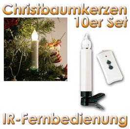 10er LED Christbaumkerzen mit IR-Fernbedienung