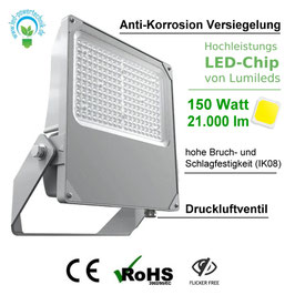 LED Neptun Strahler - Flutlicht 150W | 21.000 lm | tageslichtweiß - 5000 K | IP66 I inkl. Anti-Korrosion Beschichtung