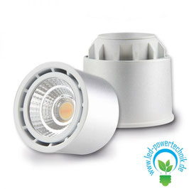 LED GU10 Strahler, weiß od. silber, 10W, 45°, rund, 2000-2800K, CRI99, Sunset dimmbar