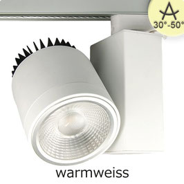 3-PH Schienen-Strahler fokusierbar, 35W, 30°-50°, weiss matt, warmweiss