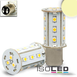LED BA15d Leuchtmittel, 10-30V/DC, 18SMD, 2,4 Watt, warmweiss