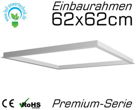 Einbaurahmen für alle 62x62cm LED Panele geeignet für Gipskarton- & Deckenausschnitte aus weiß lackiertem Aluminium