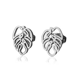 Ohrstecker Jungle Leaf silber