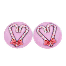 Ohrstecker rosa Zuckerstangen