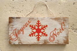 Décoration de Noël, pancarte blanche vieillie "Joyeux noël"