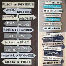 Grand panneau directionnel Bonheur: