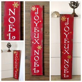 Décoration de Noël, grande pancarte XXL rouge vieillie "Noël"