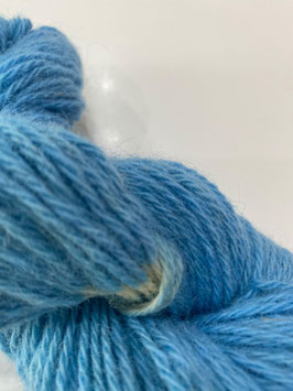 Unbehandelte Wolle von Kärntner Brillenschafen Farbe Himmelblau